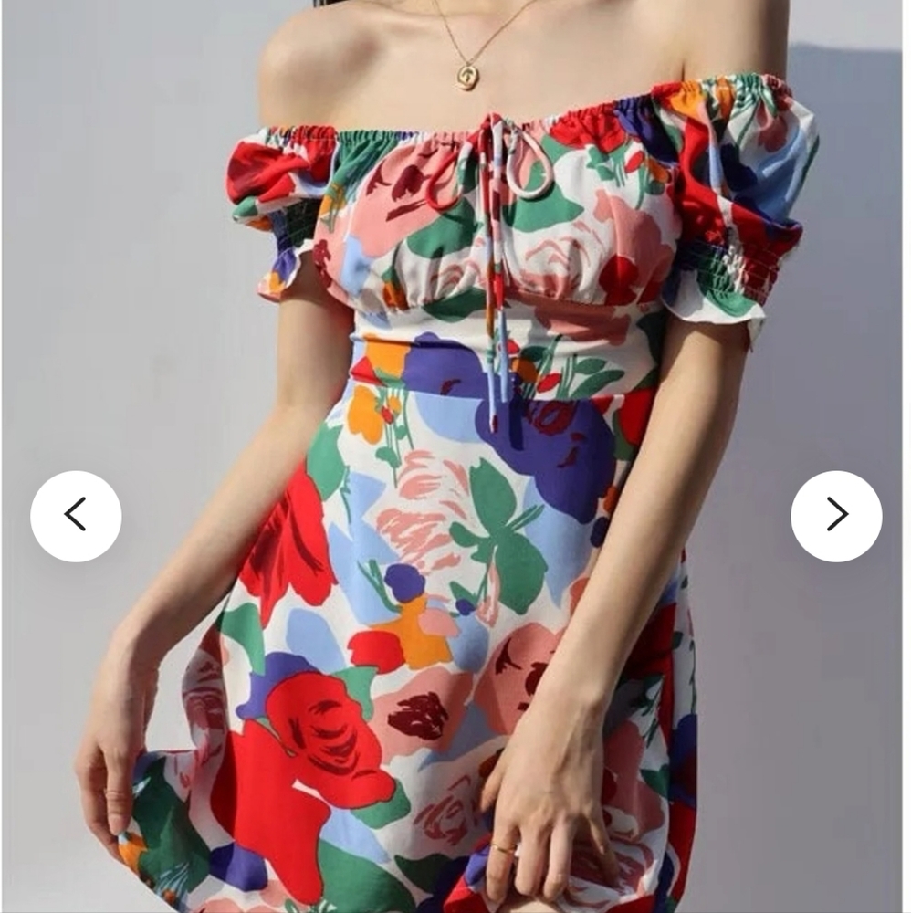 Vintage multi-color floral dress